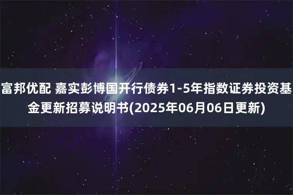 富邦优配 嘉实彭博国开行债券1-5年指数证券投资基金更新招募说明书(2025年06月06日更新)